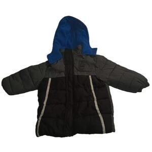 Ixtreme Boys Colorblock Hooded Puffer Jacket Full Zip Snap Black Size M B001